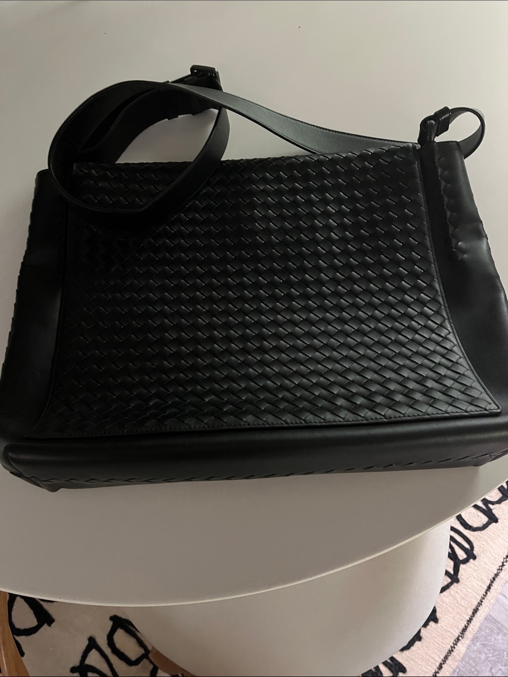 Bottega Veneta Black Intrecciato Leather Shoulder Bag